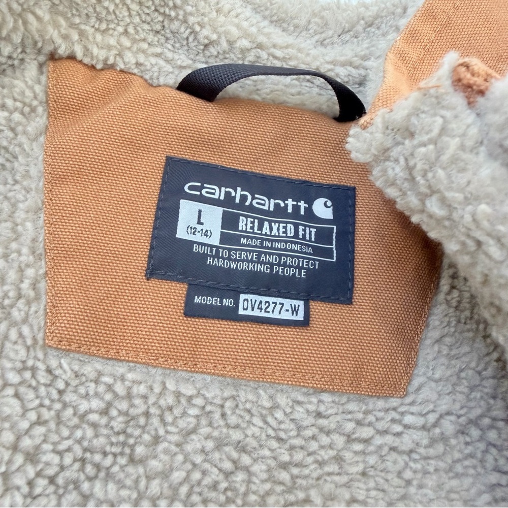 Carhartt Women's Sherpa-lined Brown Duck Canvas Vest | Size L - Picture 4 of 8